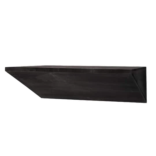 Small Black Wedge Wood Floating Wall Shelf 3 Small Black Wedge Wood Floating Wall Shelf