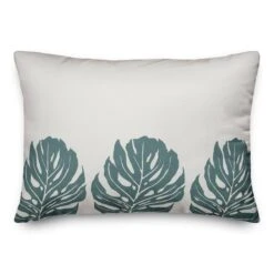 Three Leaf Monstera 14" X 20" Throw Pillow