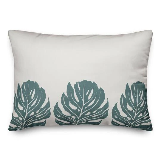 Three Leaf Monstera 14" X 20" Throw Pillow 3 Three Leaf Monstera 14" X 20" Throw Pillow