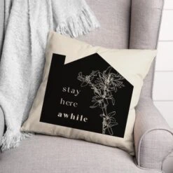 Stay Here Awhile Throw Pillow -Michaels Decor Sale D600426S 3