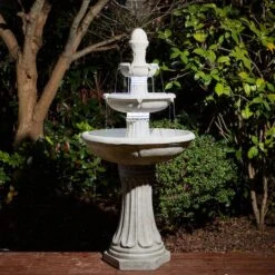 Glitzhome® 45" 3-Tier Ceramic Outdoor Fountain Sand Beige Terrazzo 15 Glitzhome® 45" 3-Tier Ceramic Outdoor Fountain Sand Beige Terrazzo -Michaels Decor Sale D600495S 4