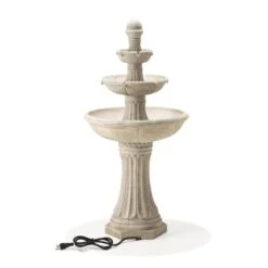 Glitzhome® 45" 3-Tier Ceramic Outdoor Fountain Sand Beige Terrazzo 19 Glitzhome® 45" 3-Tier Ceramic Outdoor Fountain Sand Beige Terrazzo -Michaels Decor Sale D600495S 8