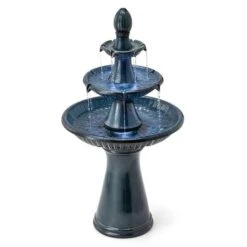 Glitzhome® 45" 3-Tier Ceramic Outdoor Fountain Turquoise -Michaels Decor Sale D600497S 16