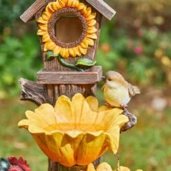 Glitzhome® 28.5" Farmhouse Sunflowers & Birdhouse Outdoor Fountain -Michaels Decor Sale D600499S 5