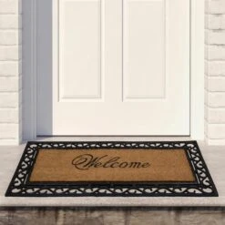Northlight Black & Natural Coir Welcome Wide Doormat -Michaels Decor Sale D602916S 2