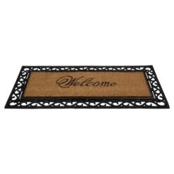 Northlight Black & Natural Coir Welcome Wide Doormat -Michaels Decor Sale D602916S 3