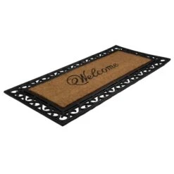 Northlight Black & Natural Coir Welcome Wide Doormat -Michaels Decor Sale D602916S 4