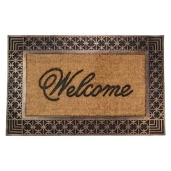 Northlight Gold & Natural Coir Welcome Doormat