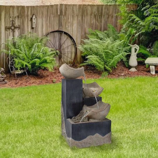 Northlight 21" LED Lighted Cascading 3-Tier Bowl Outdoor Water Fountain 5 Northlight 21" LED Lighted Cascading 3-Tier Bowl Outdoor Water Fountain - Image 3