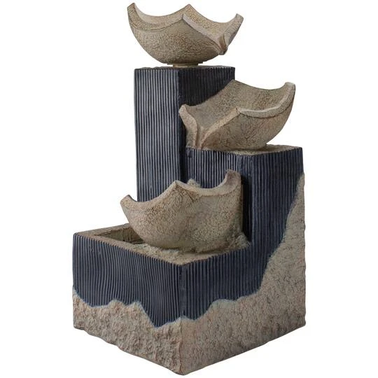 Northlight 21" LED Lighted Cascading 3-Tier Bowl Outdoor Water Fountain 6 Northlight 21" LED Lighted Cascading 3-Tier Bowl Outdoor Water Fountain - Image 4