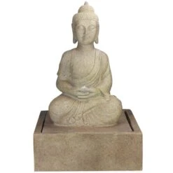 Northlight 28" LED Lighted Praying Buddha Outdoor Water Fountain