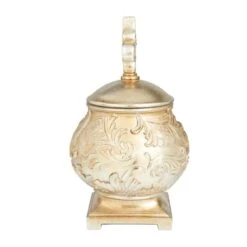13" Gold Round Traditional Decorative Jar 14 13" Gold Round Traditional Decorative Jar -Michaels Decor Sale D609463S 2