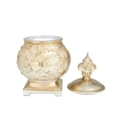 13" Gold Round Traditional Decorative Jar 15 13" Gold Round Traditional Decorative Jar -Michaels Decor Sale D609463S 3