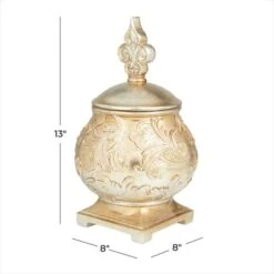 13" Gold Round Traditional Decorative Jar 20 13" Gold Round Traditional Decorative Jar -Michaels Decor Sale D609463S 8