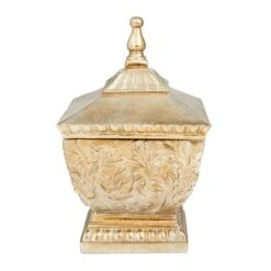 12" Gold Square Traditional Decorative Jar 15 12" Gold Square Traditional Decorative Jar -Michaels Decor Sale D609465S 5