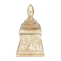 11" Gold Square Traditional Decorative Jar 14 11" Gold Square Traditional Decorative Jar -Michaels Decor Sale D609466S 2