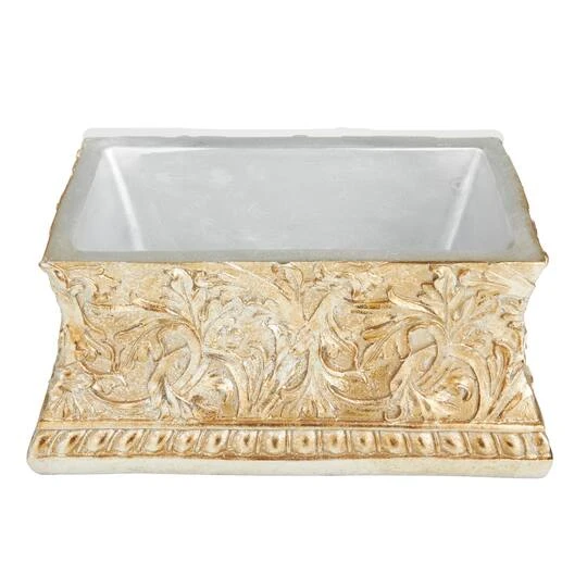 11" Gold Square Traditional Decorative Jar 8 11" Gold Square Traditional Decorative Jar - Image 6