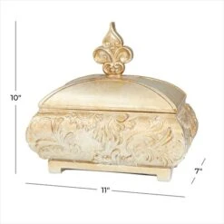 11" Gold Rectangular Traditional Decorative Jar -Michaels Decor Sale D609468S 8