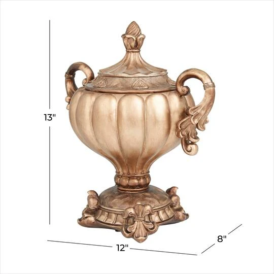 13" Bronze Traditional Decorative Jar 11 13" Bronze Traditional Decorative Jar - Image 9