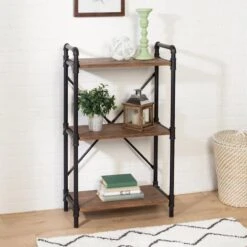 Honey Can Do 3-Tier Industrial Black Bookshelf 16 Honey Can Do 3-Tier Industrial Black Bookshelf -Michaels Decor Sale D613899S 1