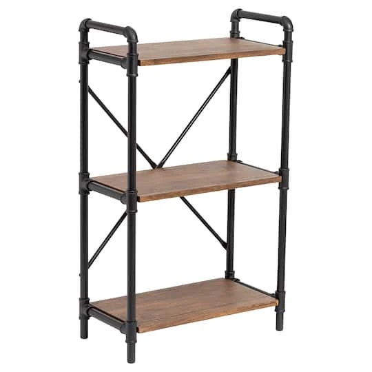 Honey Can Do 3-Tier Industrial Black Bookshelf 6 Honey Can Do 3-Tier Industrial Black Bookshelf - Image 4