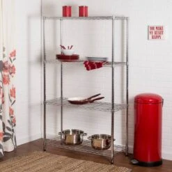 Honey Can Do Chrome 4-Tier Heavy-Duty Adjustable Shelving Unit 17 Honey Can Do Chrome 4-Tier Heavy-Duty Adjustable Shelving Unit -Michaels Decor Sale D613912S 1