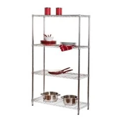 Honey Can Do Chrome 4-Tier Heavy-Duty Adjustable Shelving Unit 18 Honey Can Do Chrome 4-Tier Heavy-Duty Adjustable Shelving Unit -Michaels Decor Sale D613912S 3