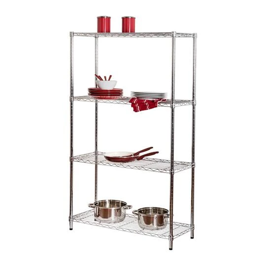 Honey Can Do Chrome 4-Tier Heavy-Duty Adjustable Shelving Unit 6 Honey Can Do Chrome 4-Tier Heavy-Duty Adjustable Shelving Unit - Image 4