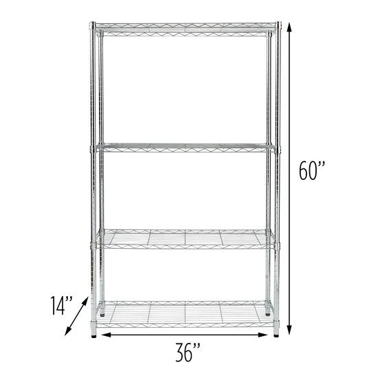 Honey Can Do Chrome 4-Tier Heavy-Duty Adjustable Shelving Unit 10 Honey Can Do Chrome 4-Tier Heavy-Duty Adjustable Shelving Unit - Image 8