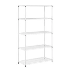 Honey Can Do White 5-Tier Heavy-Duty Adjustable Shelving Unit