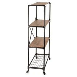 Honey Can Do 4-Tier Industrial Rolling Bookshelf 20 Honey Can Do 4-Tier Industrial Rolling Bookshelf -Michaels Decor Sale D613946S 5
