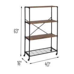 Honey Can Do 4-Tier Industrial Rolling Bookshelf 21 Honey Can Do 4-Tier Industrial Rolling Bookshelf -Michaels Decor Sale D613946S 6