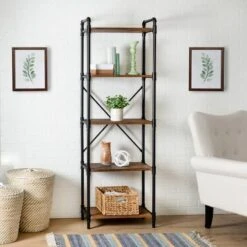 Honey Can Do Black 5-Tier Industrial Bookshelf -Michaels Decor Sale D613954S 1