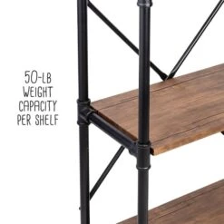 Honey Can Do Black 5-Tier Industrial Bookshelf -Michaels Decor Sale D613954S 11