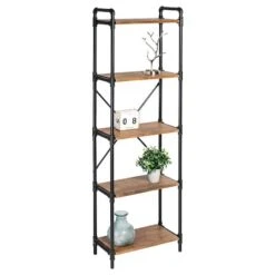 Honey Can Do Black 5-Tier Industrial Bookshelf -Michaels Decor Sale D613954S 2