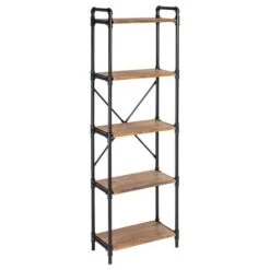 Honey Can Do Black 5-Tier Industrial Bookshelf -Michaels Decor Sale D613954S 3 1