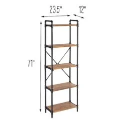 Honey Can Do Black 5-Tier Industrial Bookshelf -Michaels Decor Sale D613954S 6