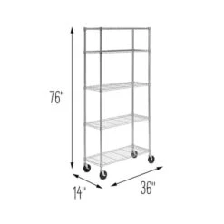 Honey Can Do 5-Tier Chrome Shelving Unit With Casters -Michaels Decor Sale D613957S 3