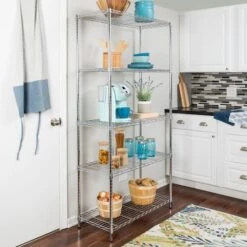 Honey Can Do Chrome 5-Tier Heavy-Duty Adjustable Shelving Unit 17 Honey Can Do Chrome 5-Tier Heavy-Duty Adjustable Shelving Unit -Michaels Decor Sale D613975S 1