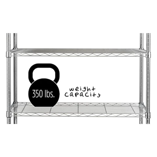 Honey Can Do Chrome 5-Tier Heavy-Duty Adjustable Shelving Unit 15 Honey Can Do Chrome 5-Tier Heavy-Duty Adjustable Shelving Unit - Image 13