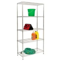 Honey Can Do Chrome 5-Tier Heavy-Duty Adjustable Shelving Unit 19 Honey Can Do Chrome 5-Tier Heavy-Duty Adjustable Shelving Unit -Michaels Decor Sale D613975S 3