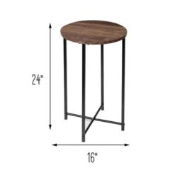 Honey Can Do Natural X-Pattern Base Round Side Table 20 Honey Can Do Natural X-Pattern Base Round Side Table -Michaels Decor Sale D614070S 8