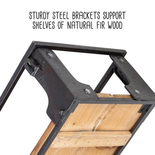 Honey Can Do Floating Decorative Metal & Wood Wall Shelves Set 15 Honey Can Do Floating Decorative Metal & Wood Wall Shelves Set - Image 13