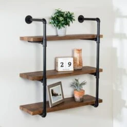 Honey Can Do 34.5" Black Three-Tier Industrial Wall Shelf 13 Honey Can Do 34.5" Black Three-Tier Industrial Wall Shelf -Michaels Decor Sale D614087S 1