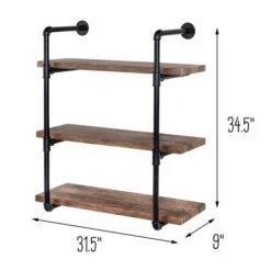 Honey Can Do 34.5" Black Three-Tier Industrial Wall Shelf 17 Honey Can Do 34.5" Black Three-Tier Industrial Wall Shelf -Michaels Decor Sale D614087S 7