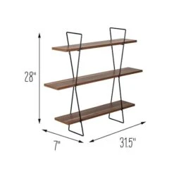 Honey Can Do 28" Three-Tier Decorative Metal & Wood Wall Shelves 20 Honey Can Do 28" Three-Tier Decorative Metal & Wood Wall Shelves -Michaels Decor Sale D614091S 8