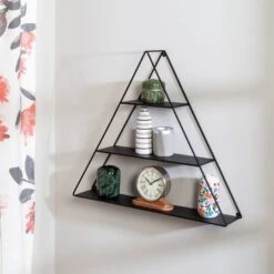 Honey Can Do 28" Black Three-Tier Triangle Decorative Metal Wall Shelf -Michaels Decor Sale D614094S 1