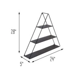 Honey Can Do 28" Black Three-Tier Triangle Decorative Metal Wall Shelf -Michaels Decor Sale D614094S 11