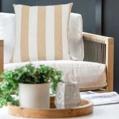 Hello Honey® 20'' Square Beige Striped Cotton Pillow Cover -Michaels Decor Sale D638607S 3