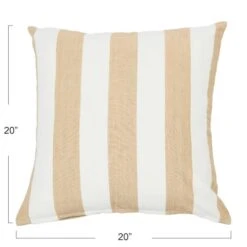 Hello Honey® 20'' Square Beige Striped Cotton Pillow Cover -Michaels Decor Sale D638607S 4